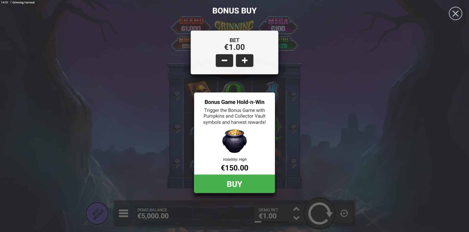 Grinning Harvest slot