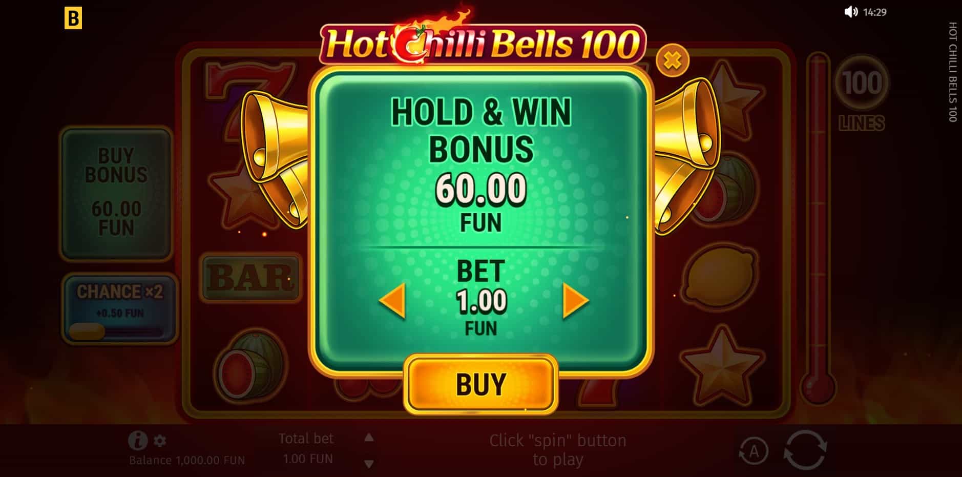 Hot Chilli Bells 100 slot
