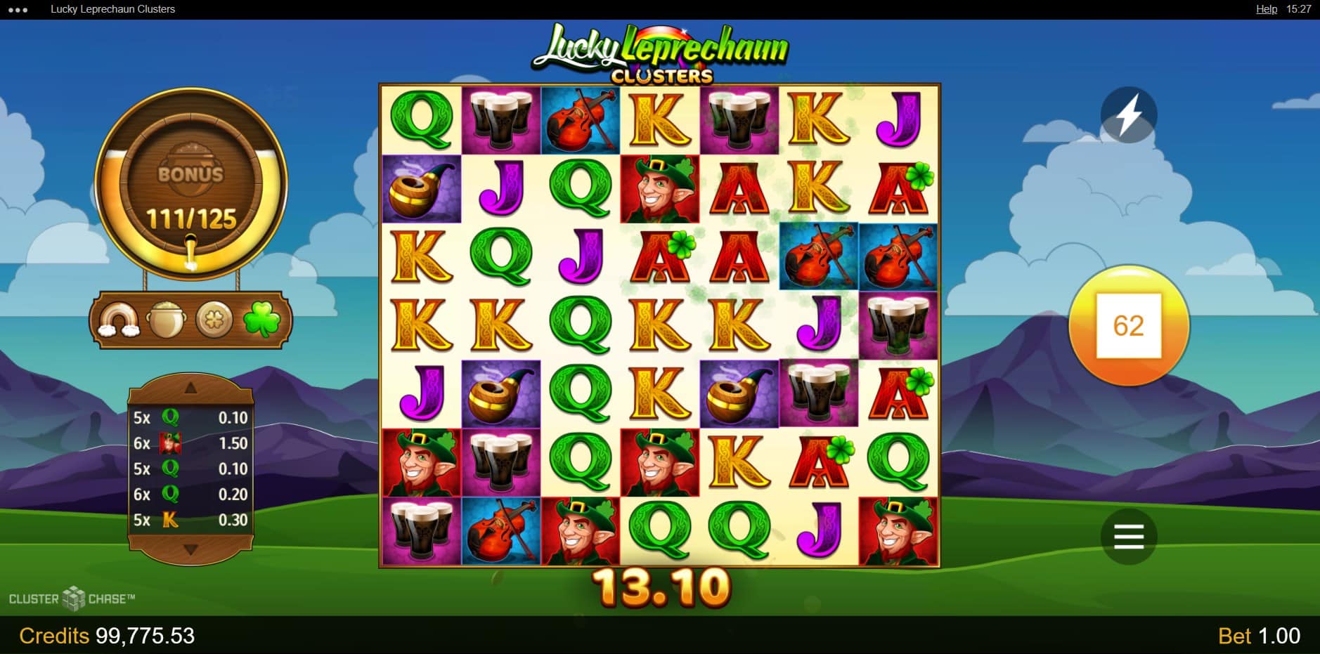 Lucky Leprechauns Clusters slot