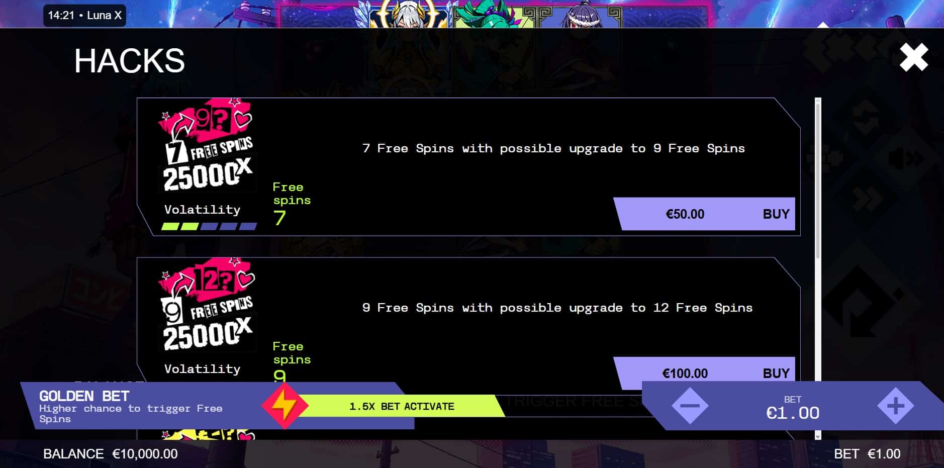 Luna X slot