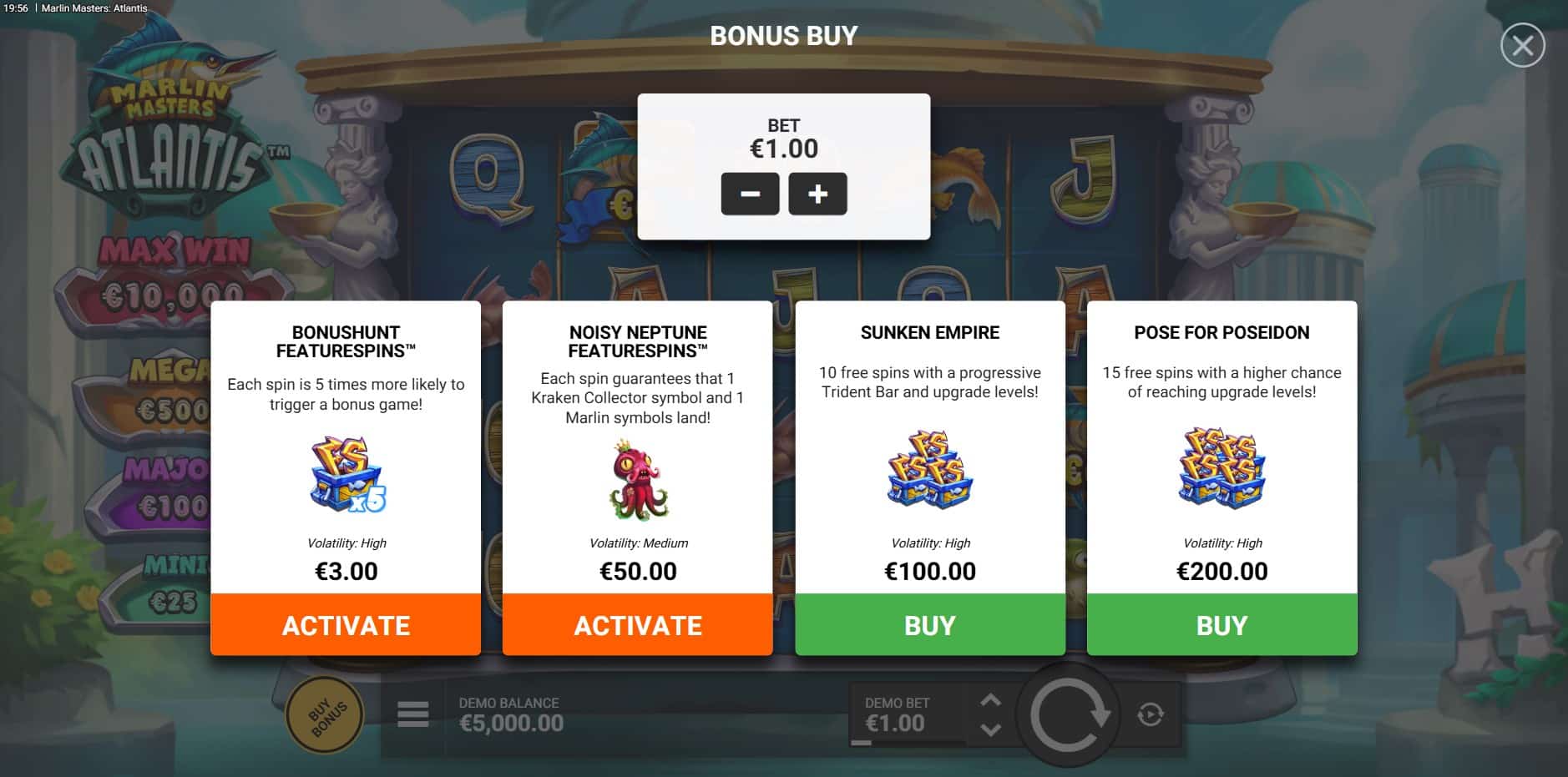 Marlin Masters Atlantis slot