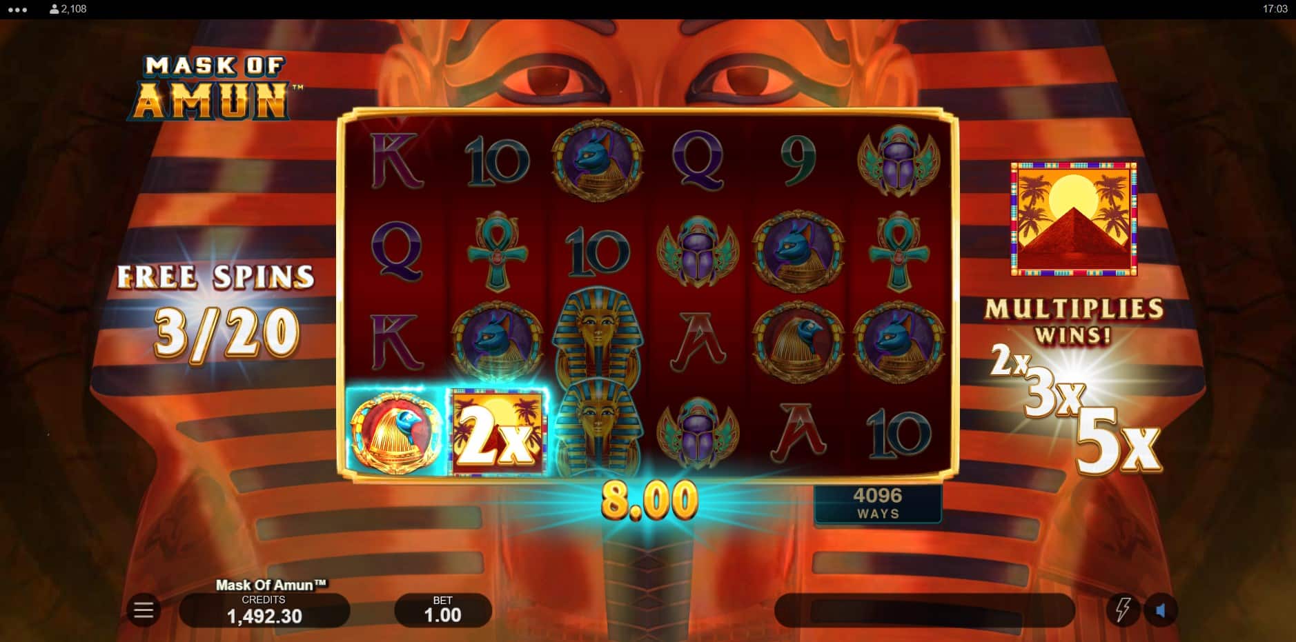 Mask of Amun slot