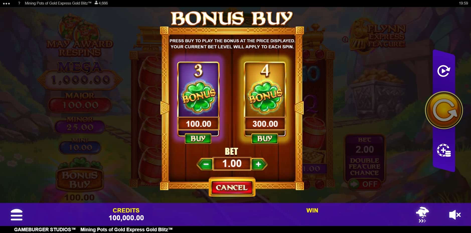 Mining Pots of Gold Express Gold Blitz slot