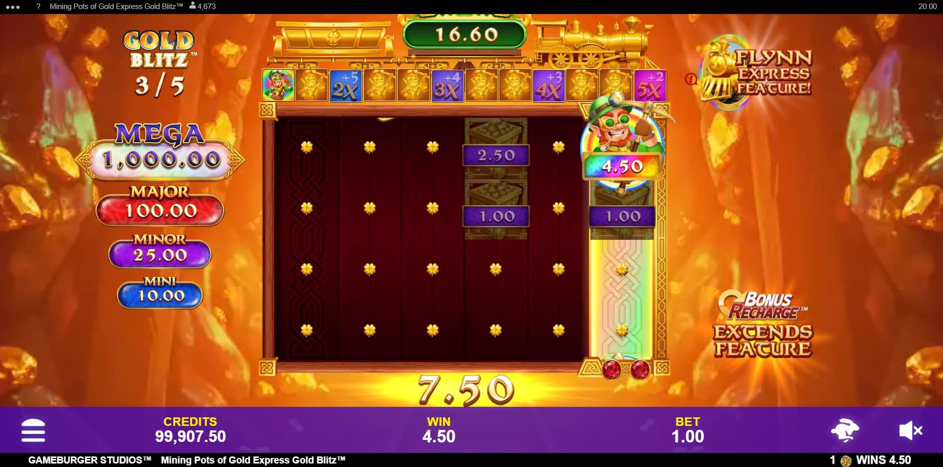 Mining Pots of Gold Express Gold Blitz slot