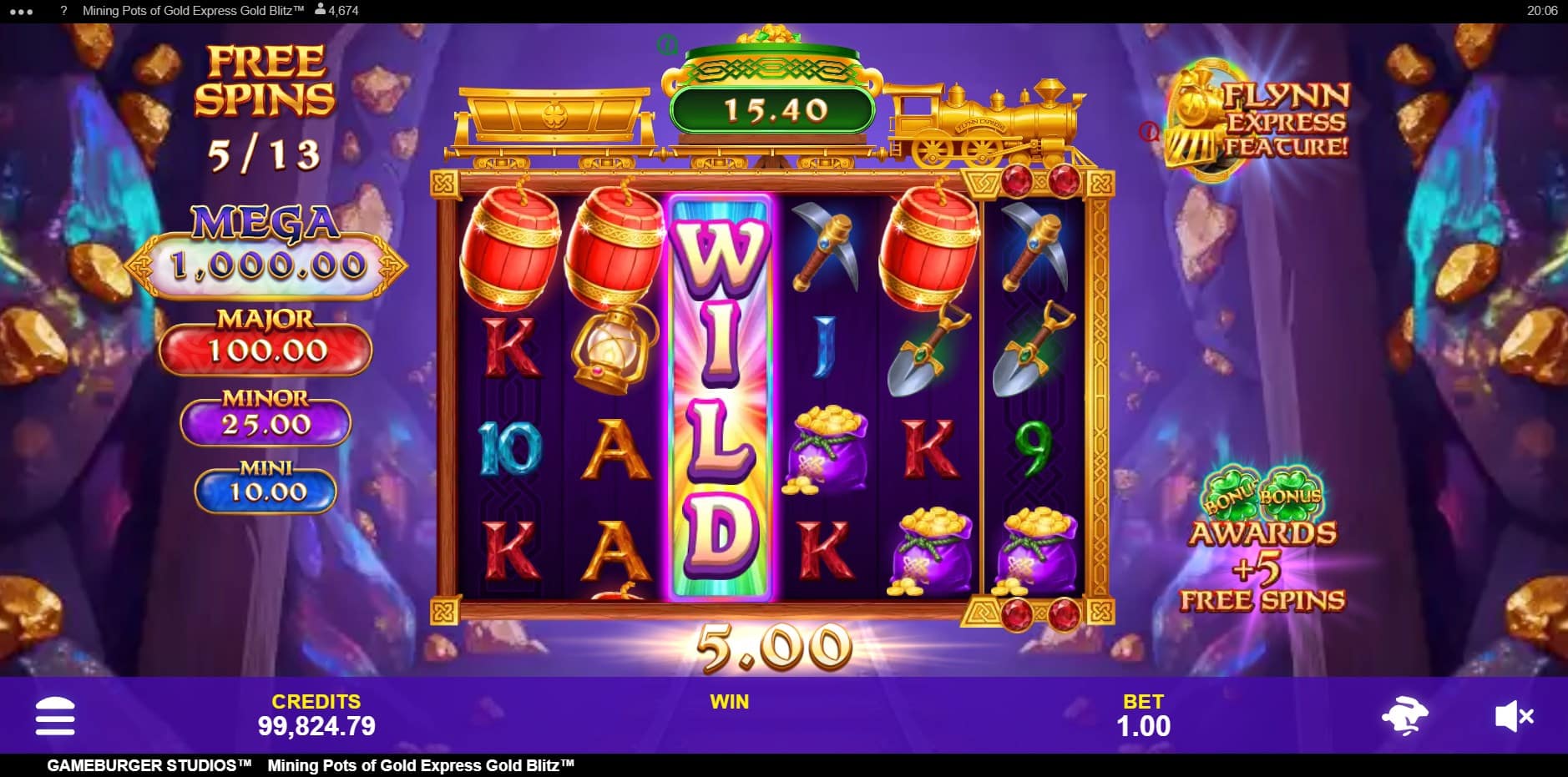 Mining Pots of Gold Express Gold Blitz slot