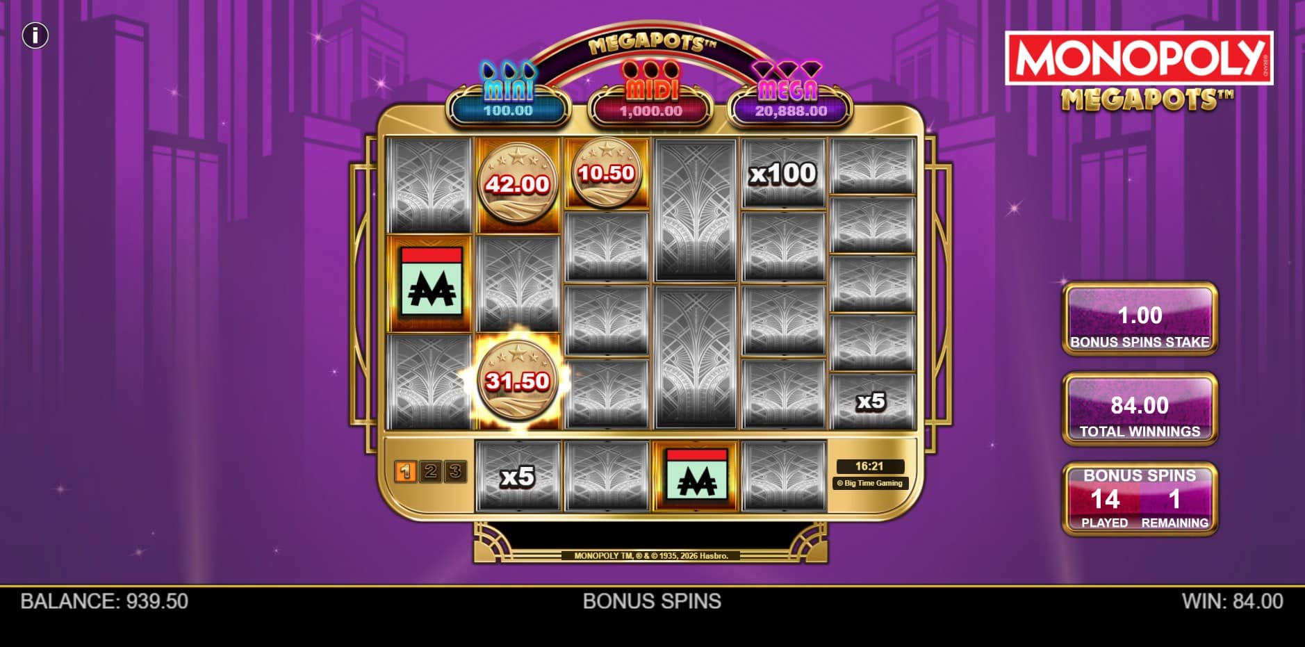 Monopoly Megapots slot