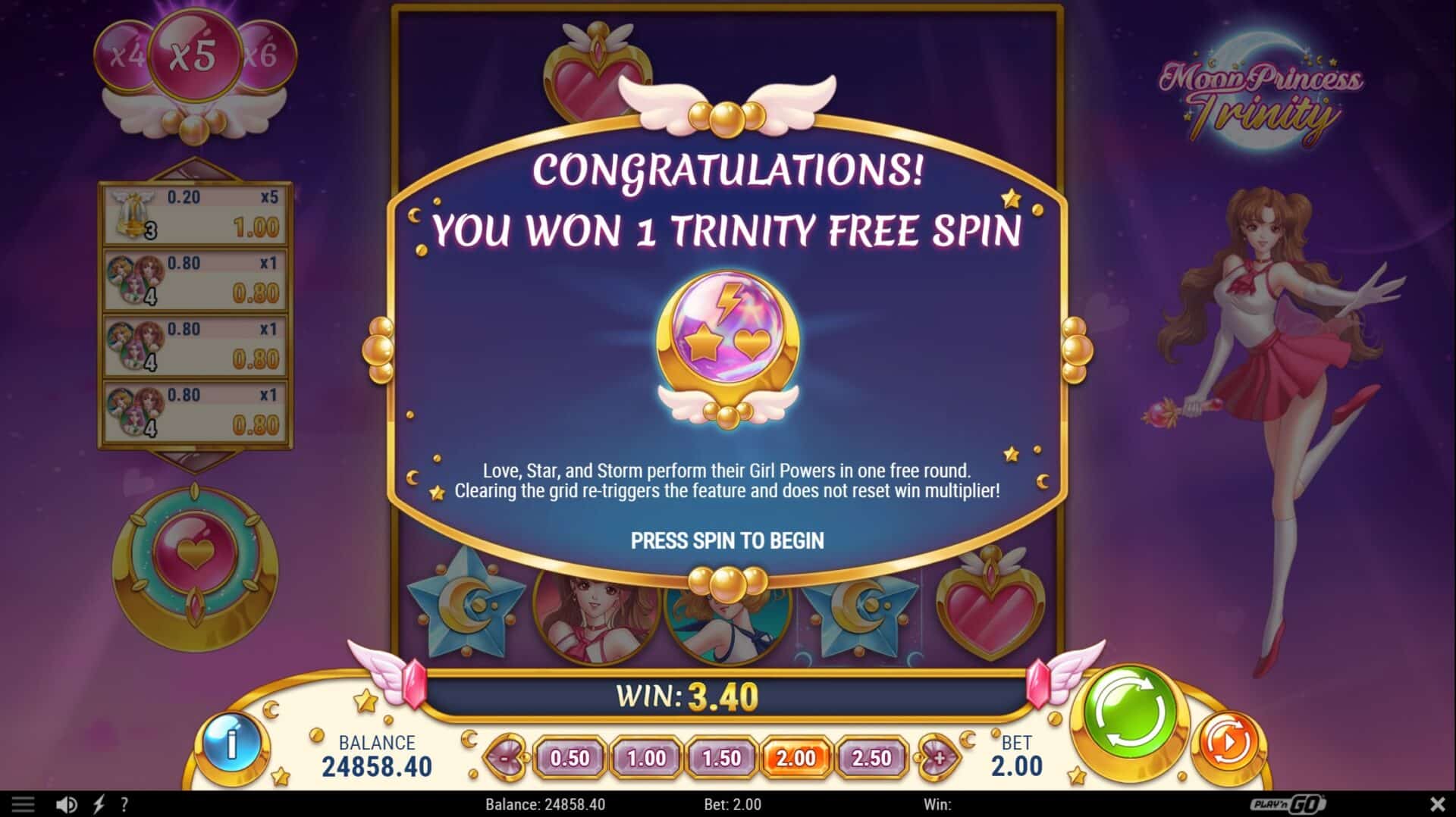 Moon Princess Trinity - Free Spin