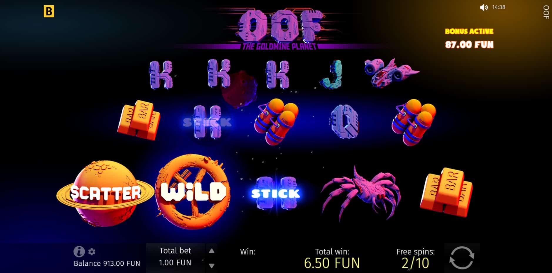 OOF The Goldmine Planet slot