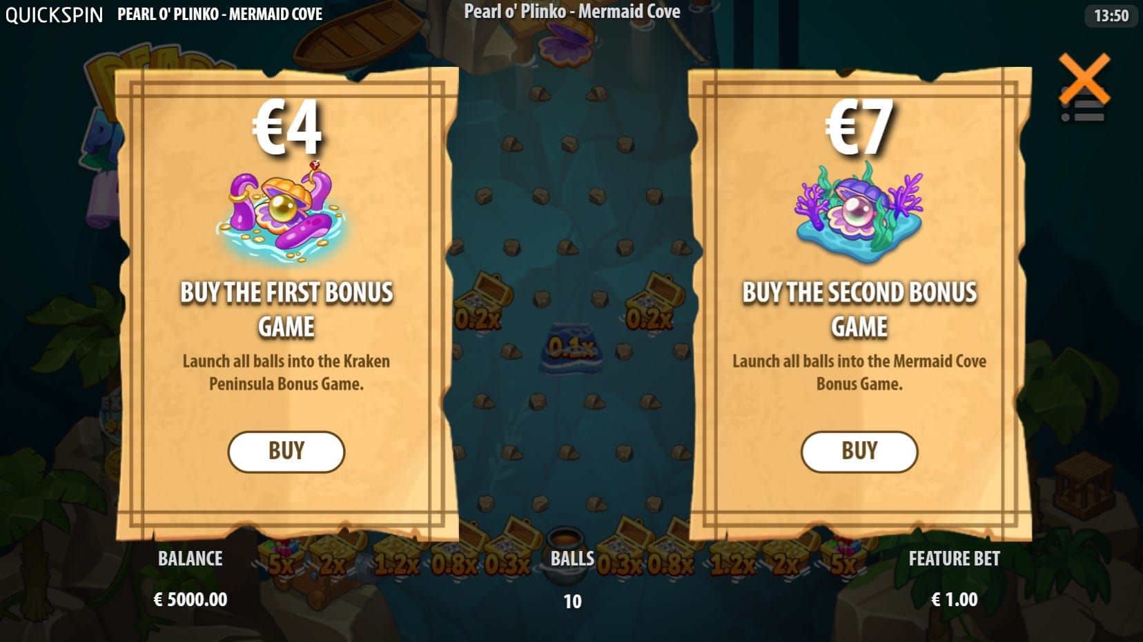 Pearl O' Plinko Mermaid Cove slot