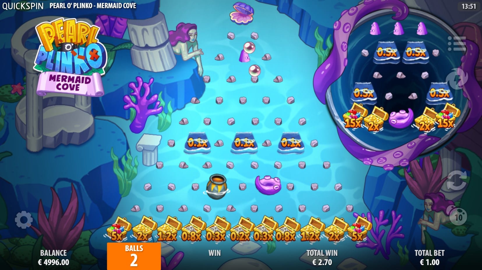 Pearl O' Plinko Mermaid Cove slot