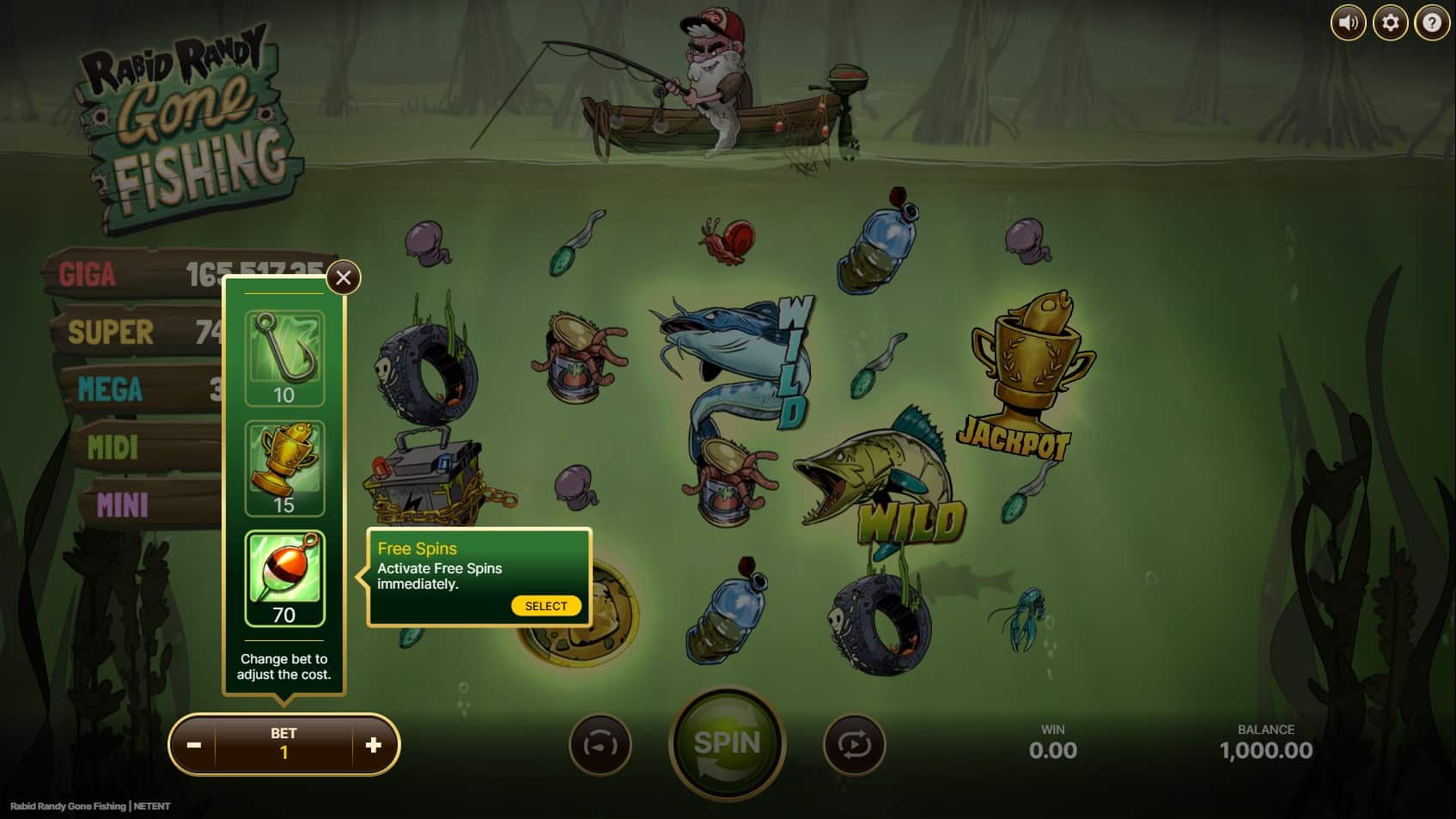 Rabid Randy Gone Fishing slot