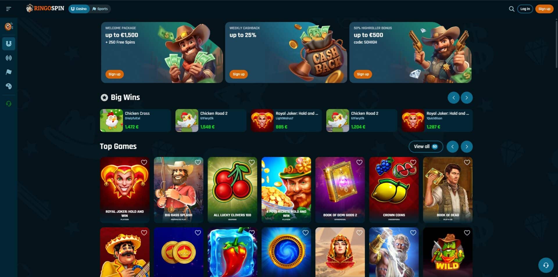 RingoSpin Casino website