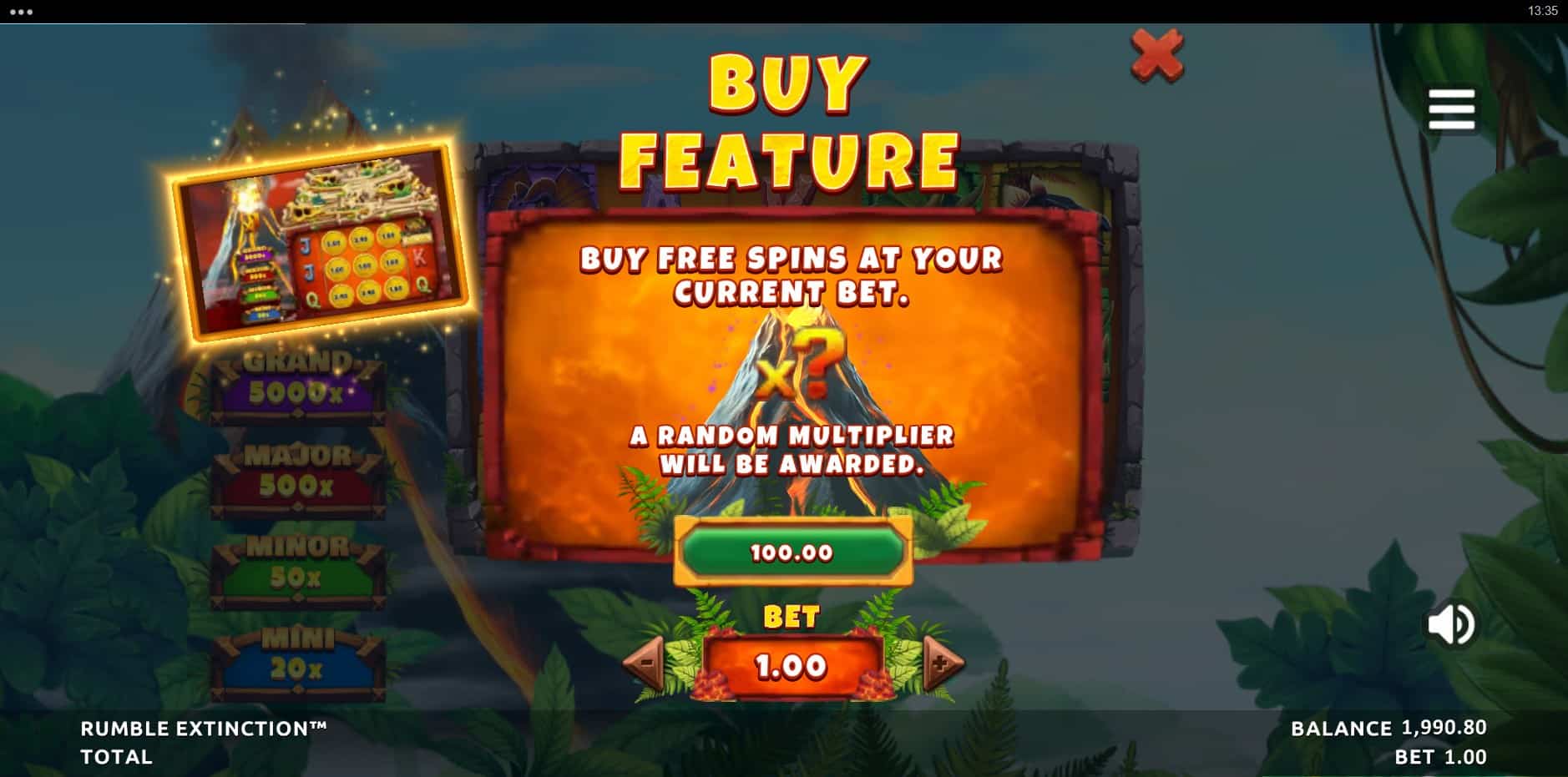 Rumble Extinction slot