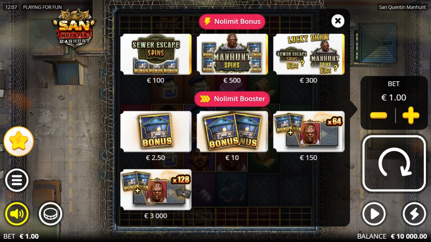 San Quentin Manhunt slot