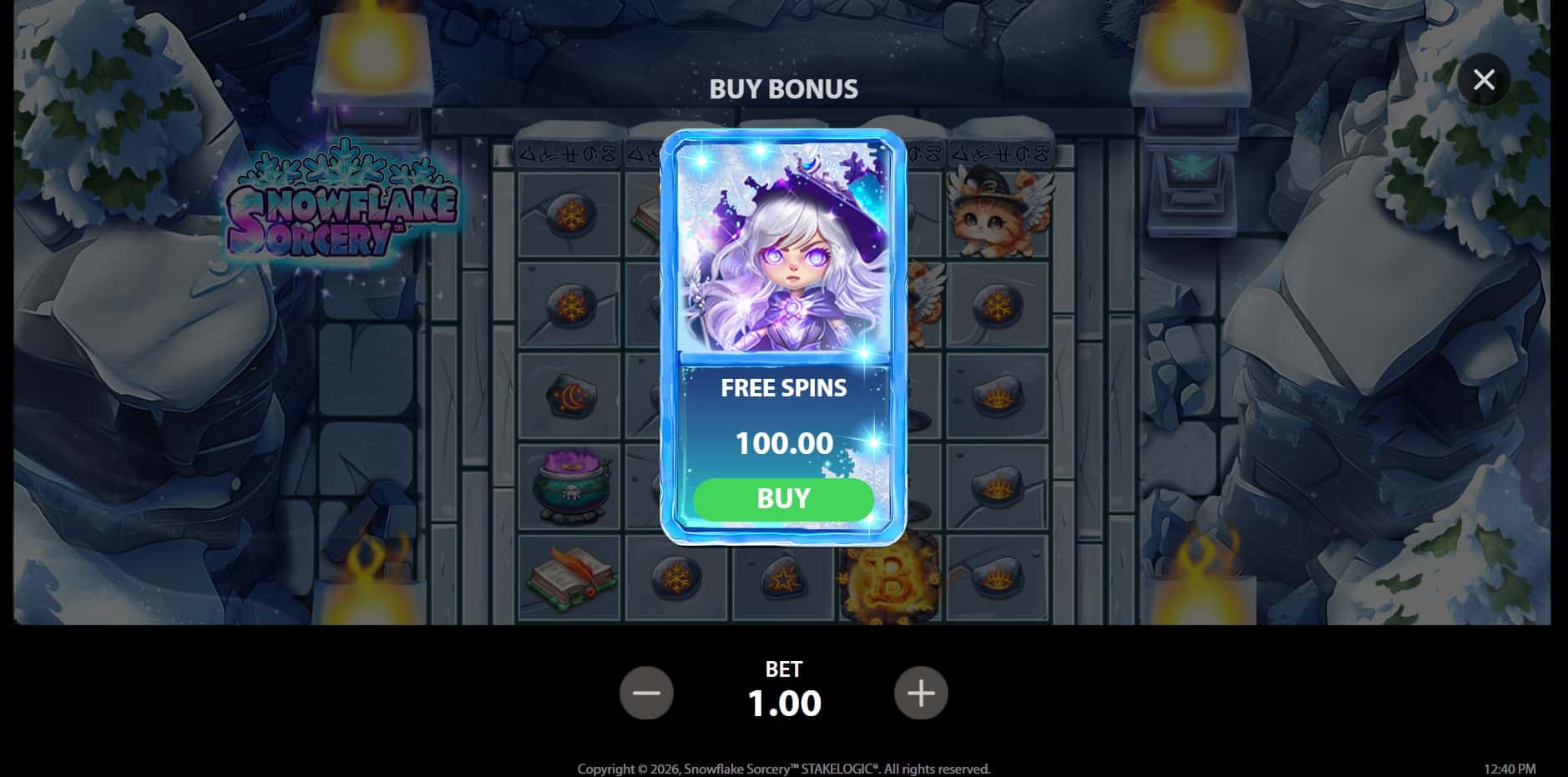 Snowflake Sorcery slot