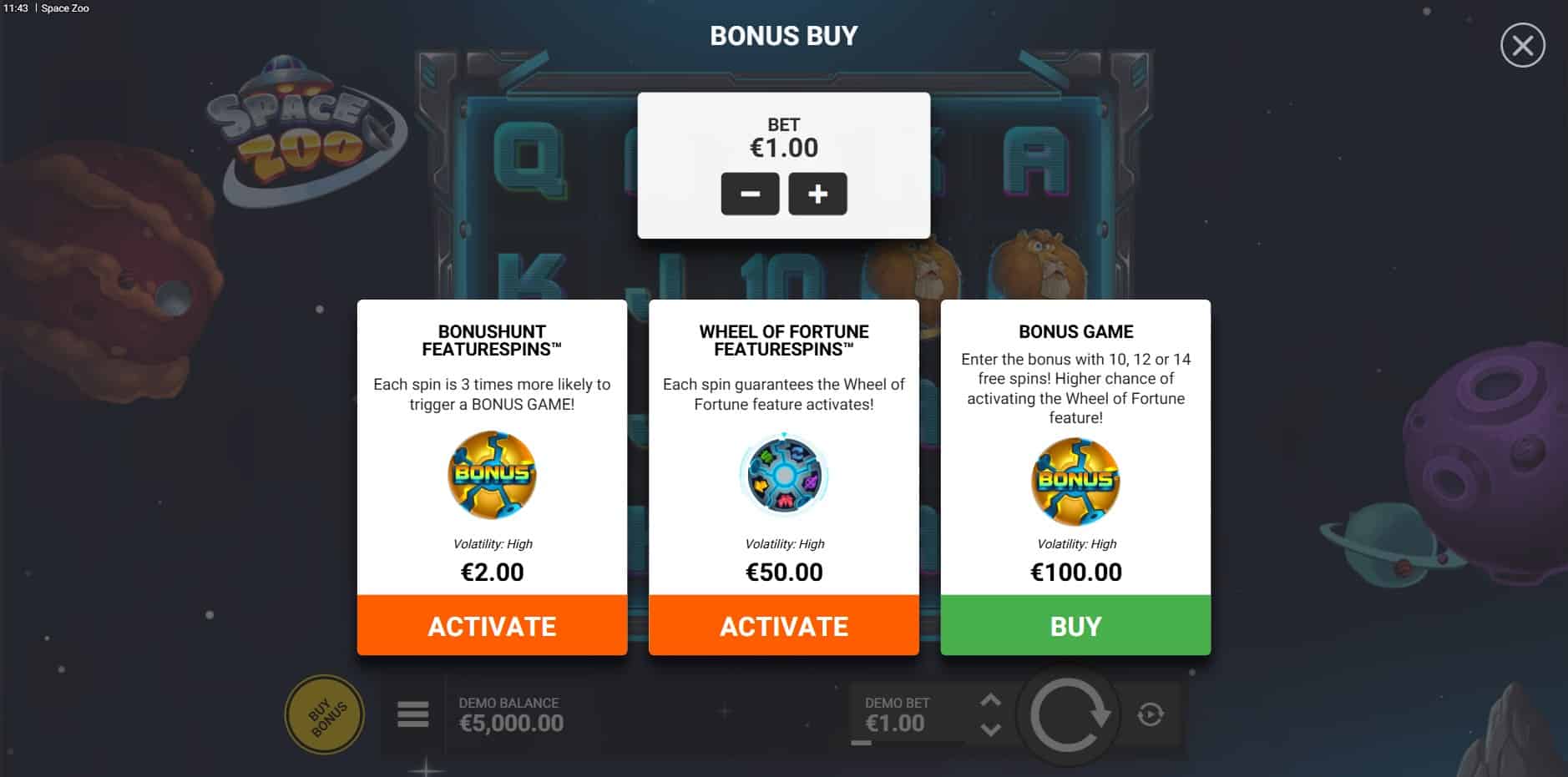 Space Zoo slot