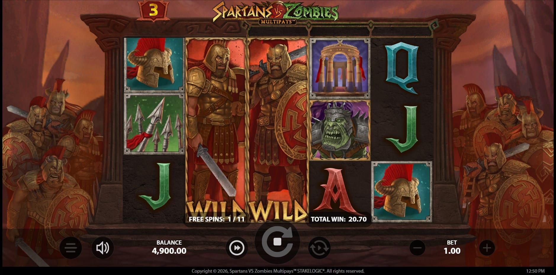 Spartans vs Zombies Multipays slot