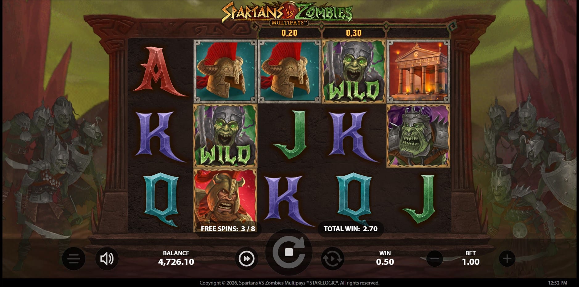 Spartans vs Zombies Multipays slot
