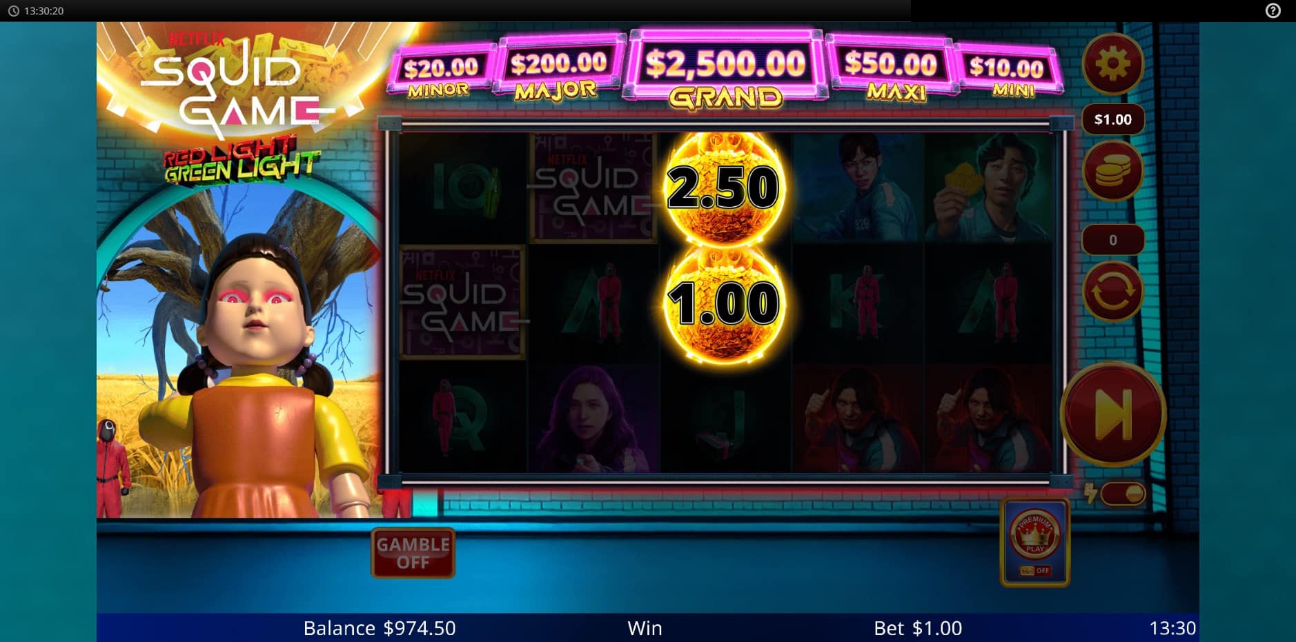 Squid Game Red Light Green Light slot