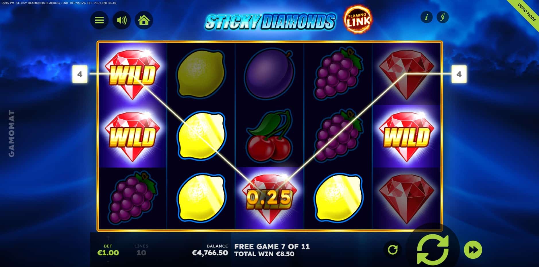 Sticky Diamonds Flaming Link slot