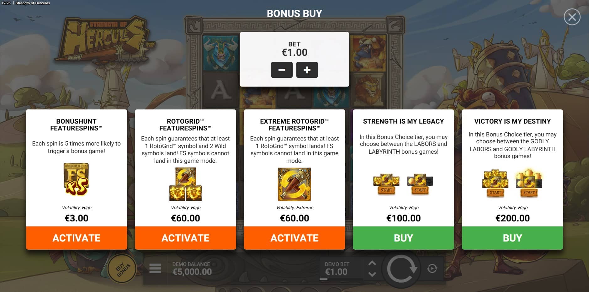 Strength of Hercules slot