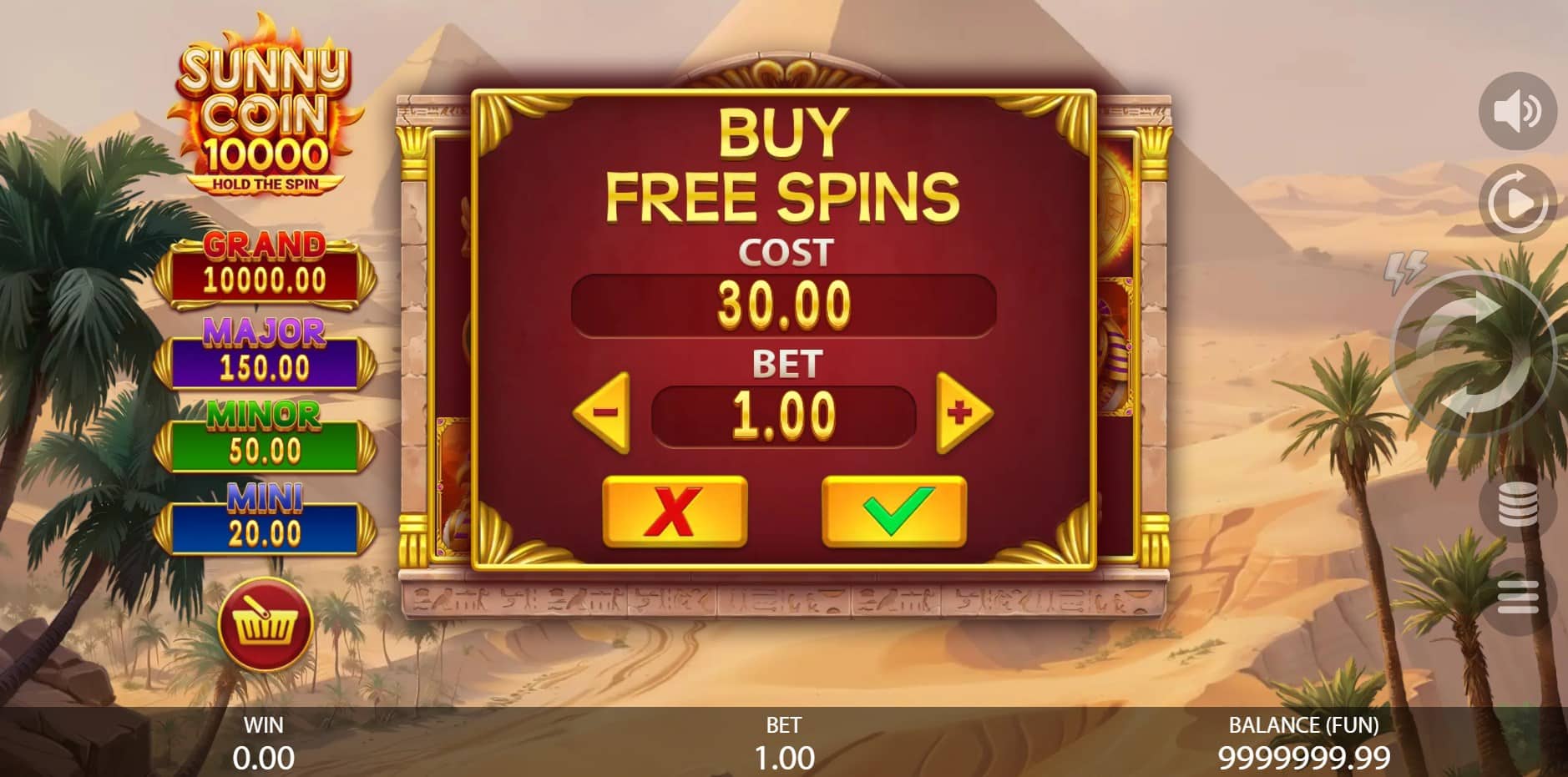 Sunny Coins 10,000: Hold the Spin slot