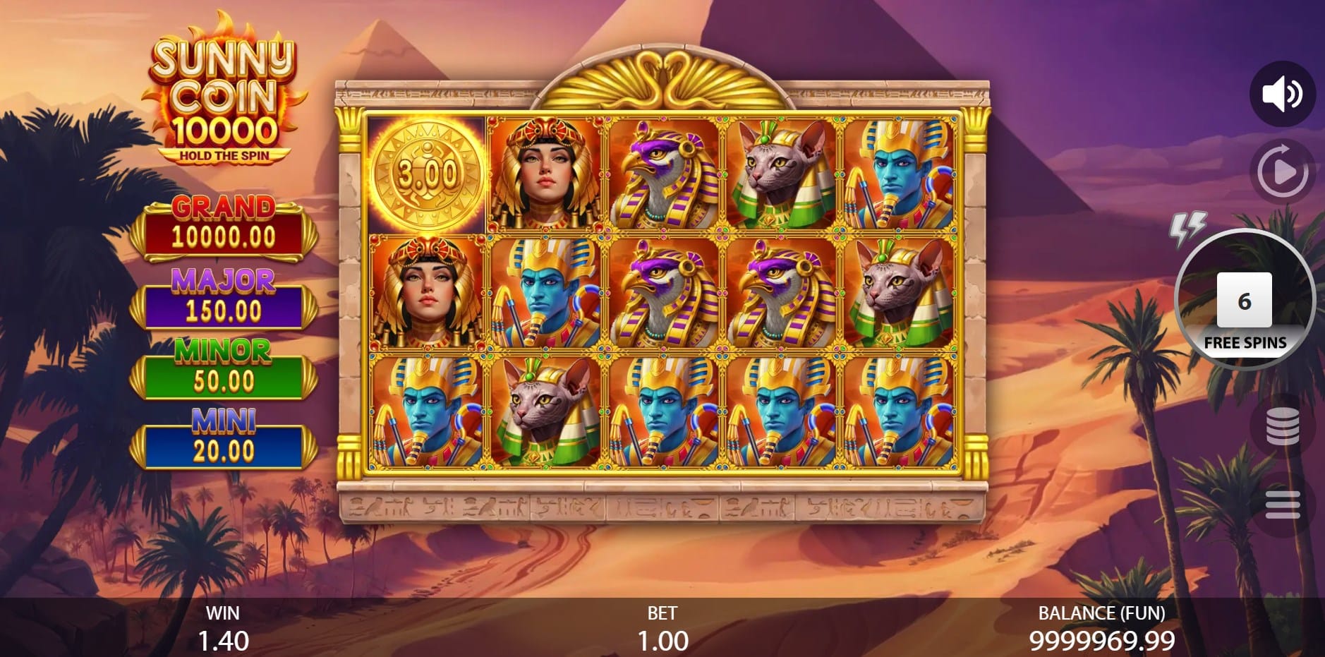 Sunny Coins 10,000: Hold the Spin slot