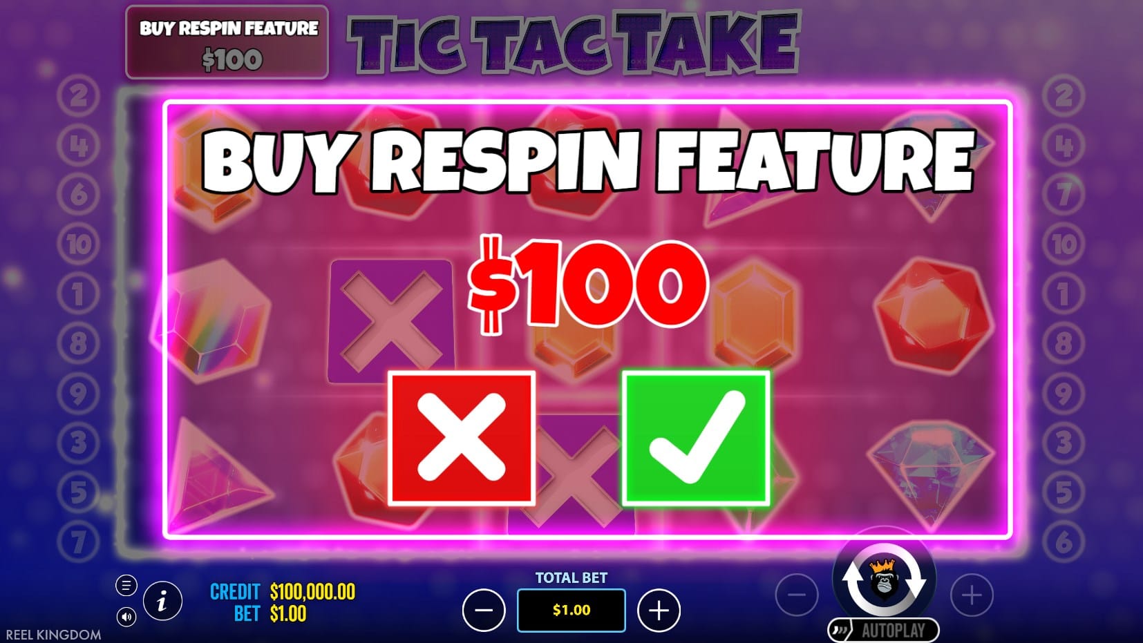 Tic Tac Take slot