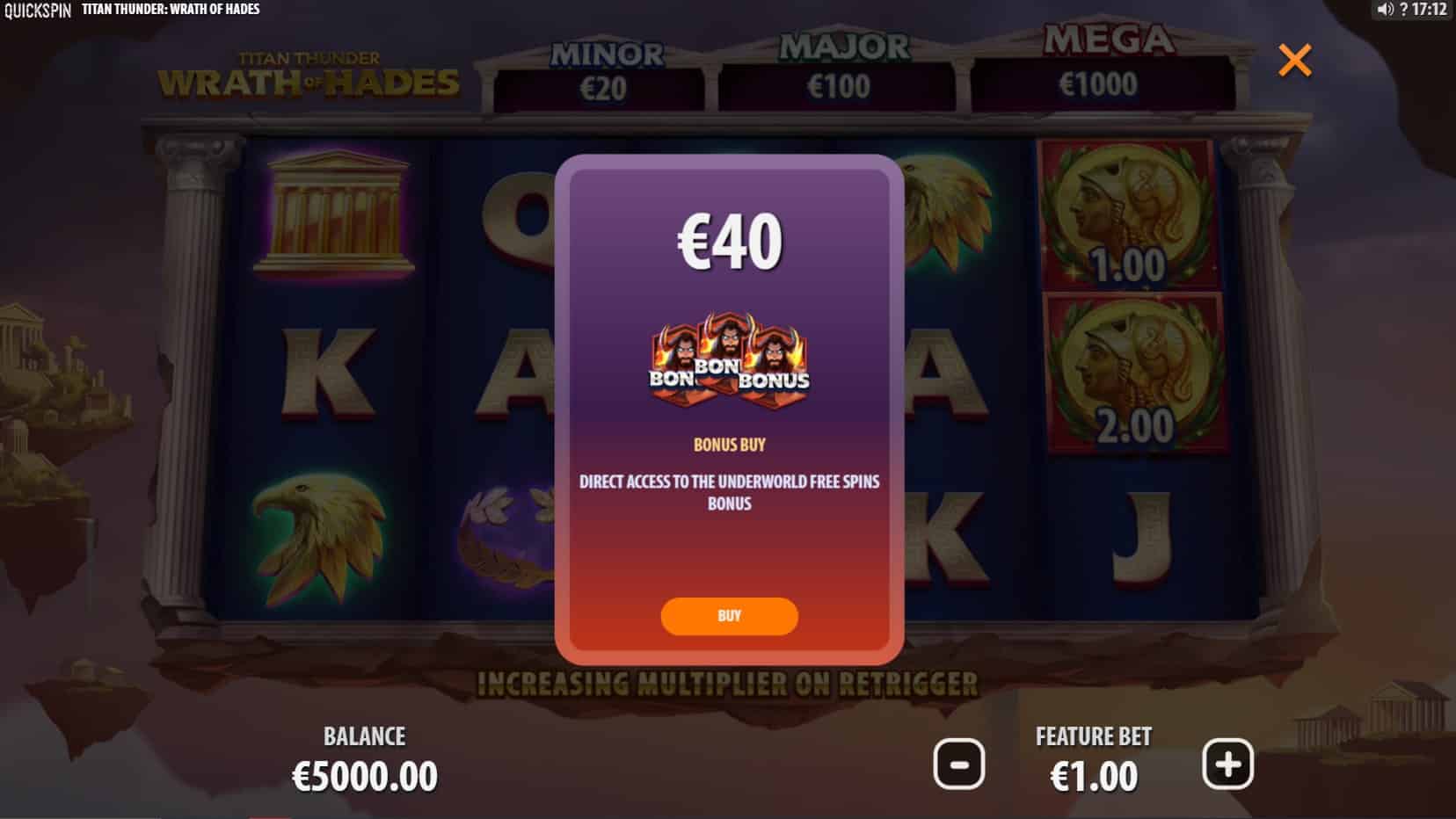 Titan Thunder Wrath of Hades slot