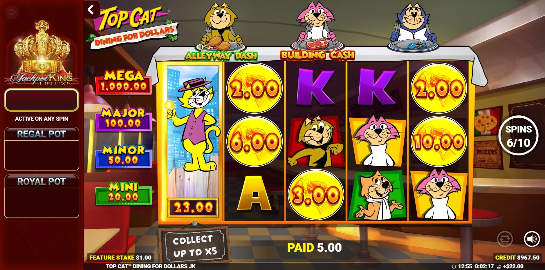 Top Cat Dining for Dollars slot