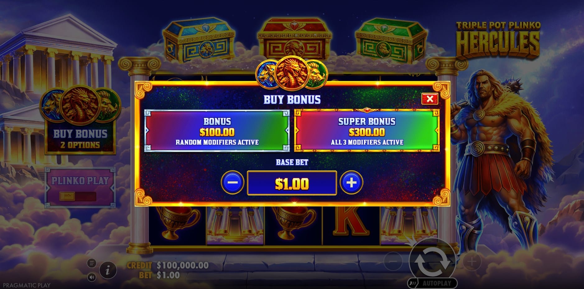 Triple Pot Plinko Hercules slot