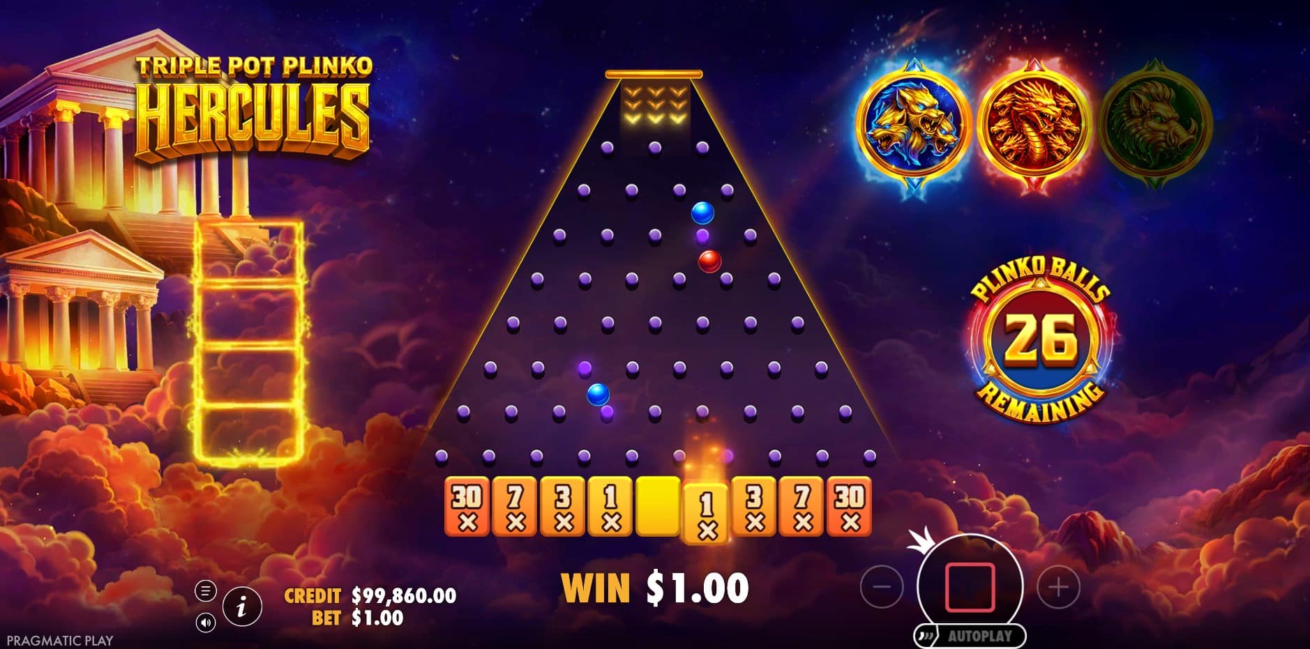 Triple Pot Plinko Hercules slot
