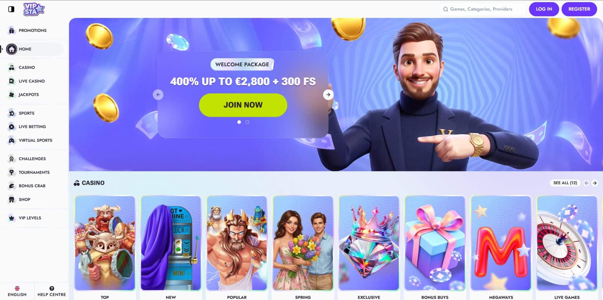 vipsta casino website