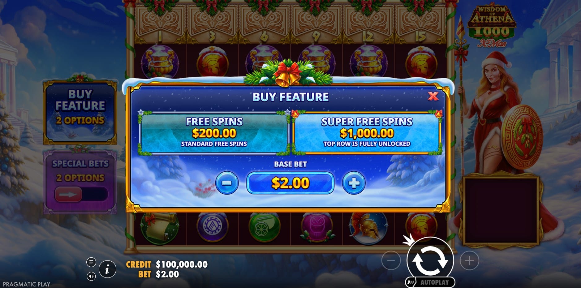 Wisdom of Athena 1000 Xmas slot