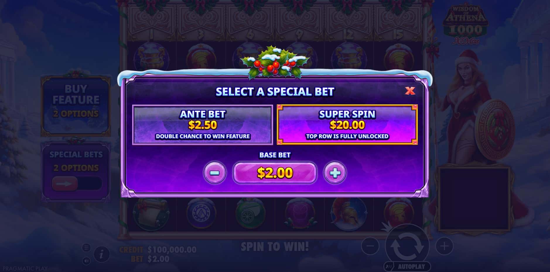 Wisdom of Athena 1000 Xmas slot