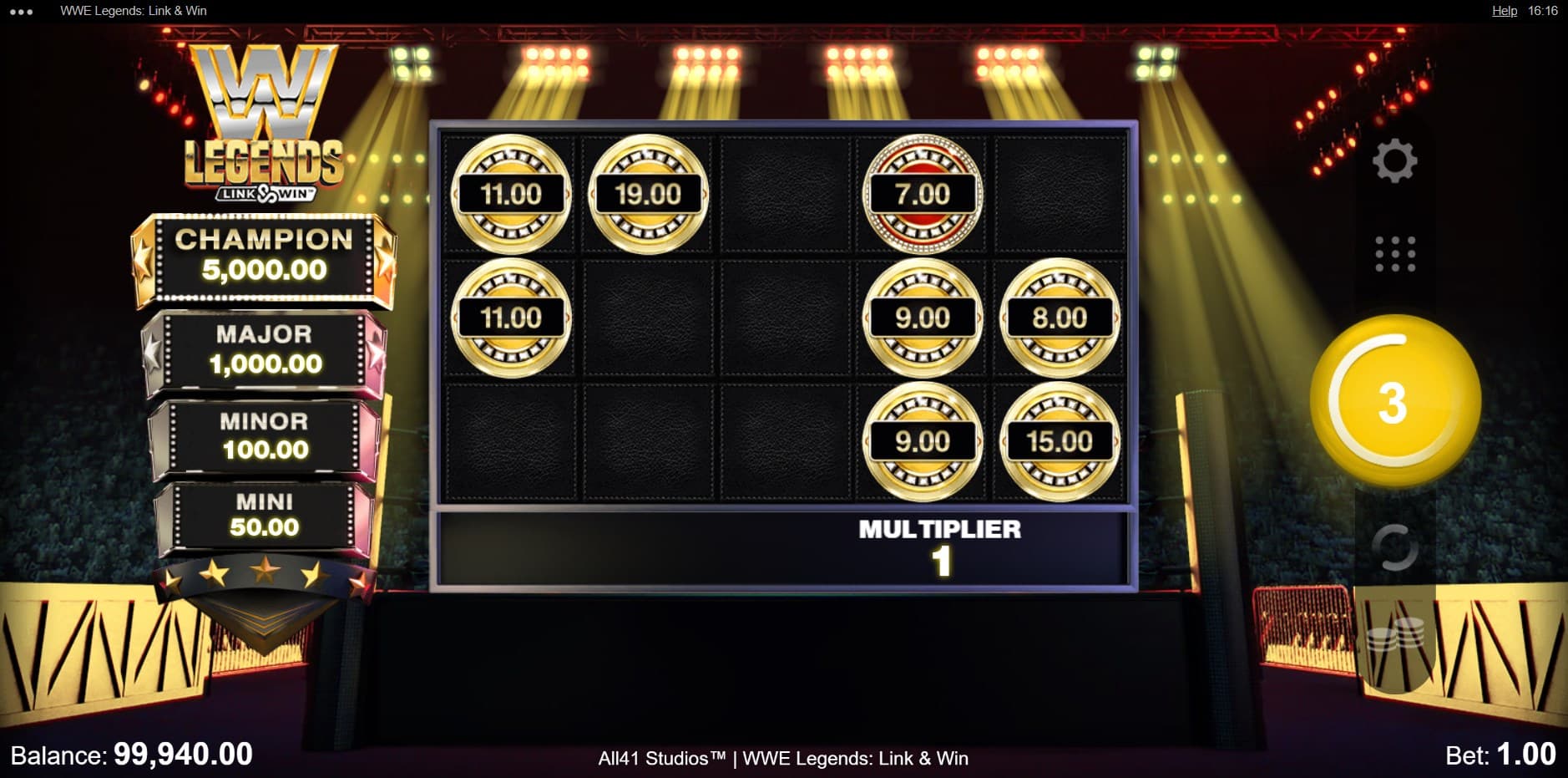 WWE Legends Link & Win slot