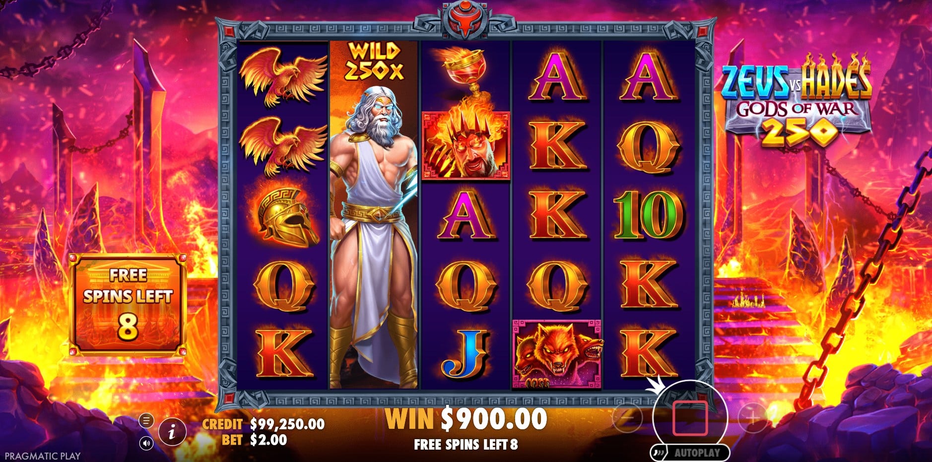 Zeus vs Hades Gods of War 250 slot